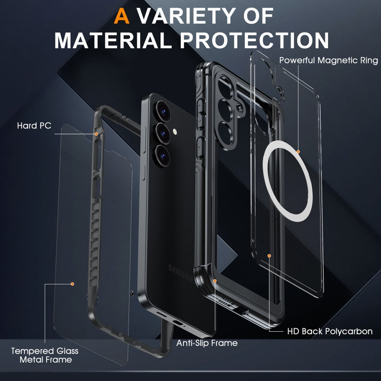 RedPepper Tempered Glass MagSafe Phone Case, For Samsung Galaxy S25 FE 5G, For Samsung Galaxy S25 Edge 5G, For Samsung Galaxy S25 5G, For Samsung Galaxy S25+ 5G, For Samsung Galaxy S25 Ultra 5G