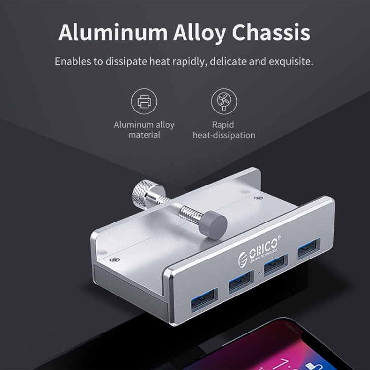 ORICO MH4PU-P Aluminum Alloy 4 Port USB3.0 Clip-type HUB, MH4PU-P(Black), MH4PU-P(Silver)