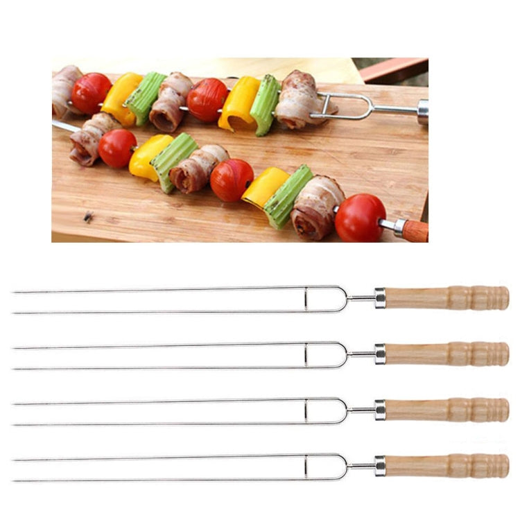 Stainless Steel Barbecue Skewers Barbecue Fork U-shaped Barbecue Fork, Spec: 6pcs + 2 Sweeps, 6 PCS and 2 sweeps in color box, 6 PCS, 4 PCS
