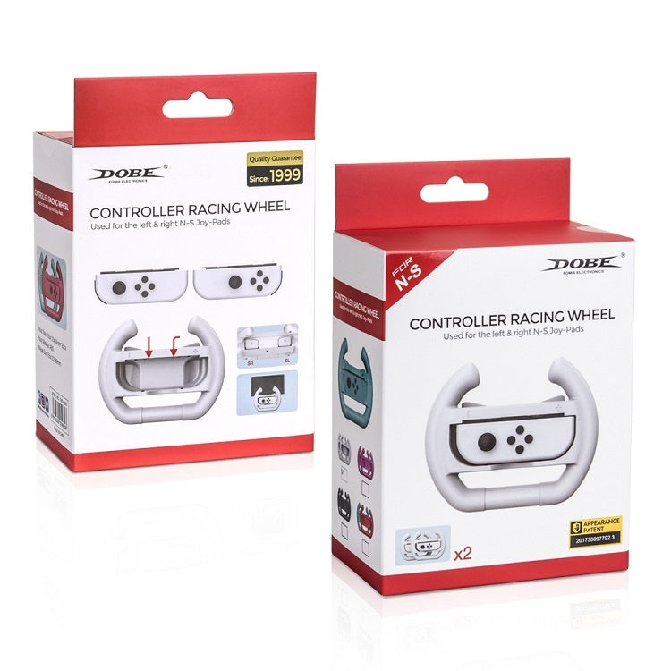 DOBE Left And Right Handle Steering Wheel For Switch OLED / Switch, Specification:, White(2PCS/Pack), Black(2PCS/Pack), Red + Blue(2PCS/Pack)
