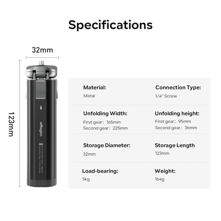 aMagisn AM11 Metal Desktop Tripod Mini Sports Camera SLR Accessories