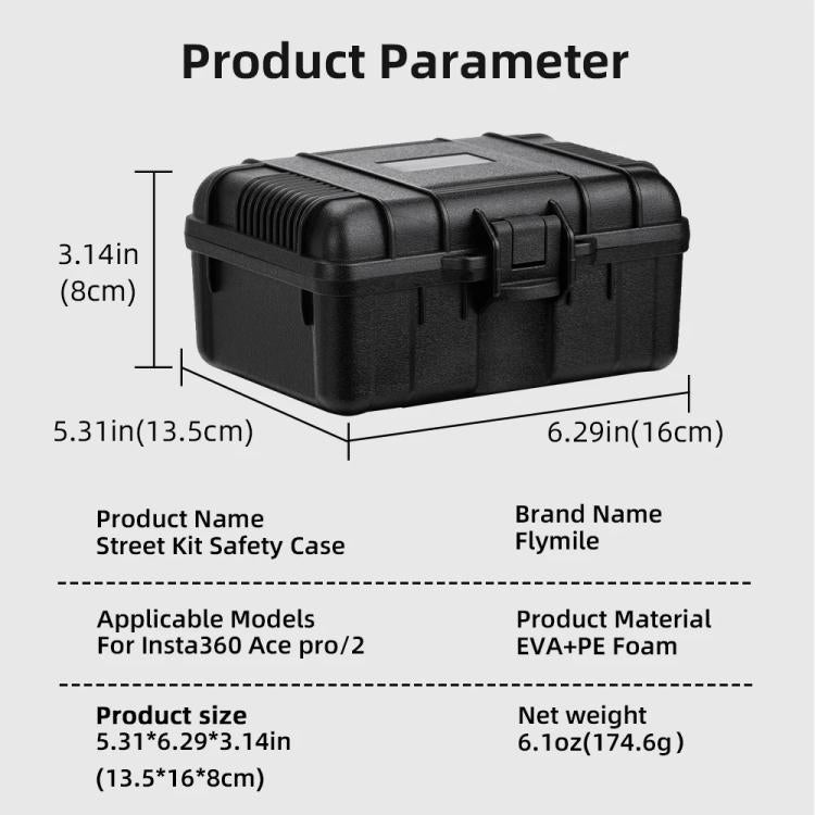 Flymile Carrying Case For Insta360 Ace Pro & Ace Pro 2 Street Photography Kit Shockproof Protective Storage Box, Carrying Case