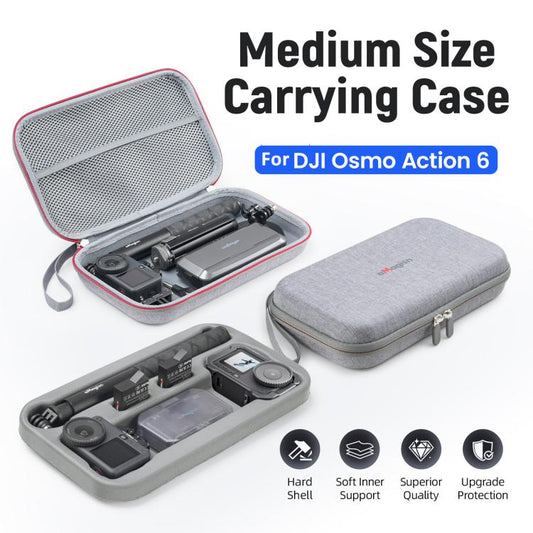 For DJI Osmo Action 6 aMagisn Medium Hard Shell Carrying Case with Removable Foam Insert, For DJI Osmo Action 6
