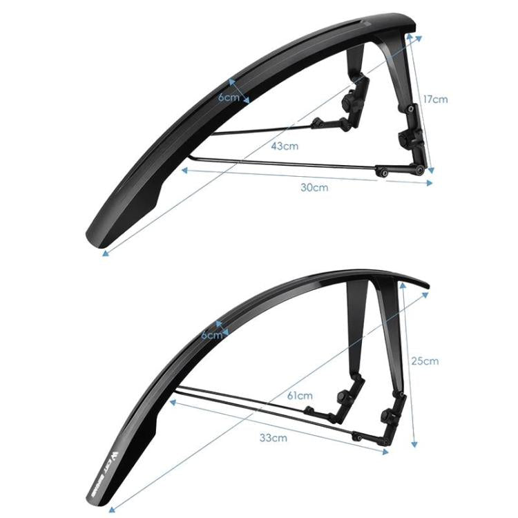WEST BIKING YP0714046 Bike Front & Rear Extended Fenders Waterproof Mudguards Cycling Accessories