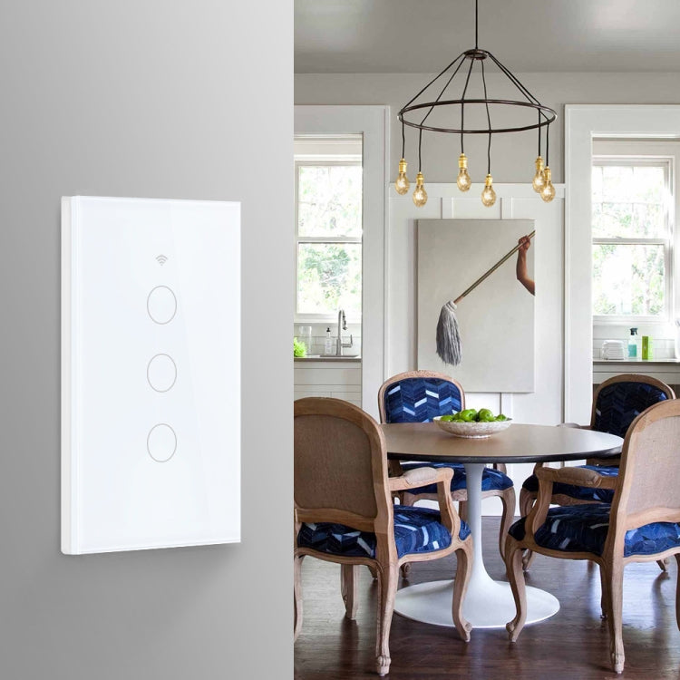 TC120 Wifi Smart Light Switch Glass Screen Touch Panel Voice Control Wireless Wall Switch Work with Alexa Echo / Google Home
