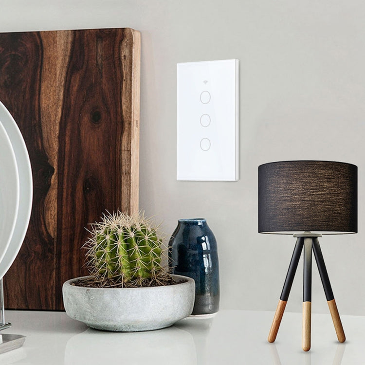 TC120 Wifi Smart Light Switch Glass Screen Touch Panel Voice Control Wireless Wall Switch Work with Alexa Echo / Google Home