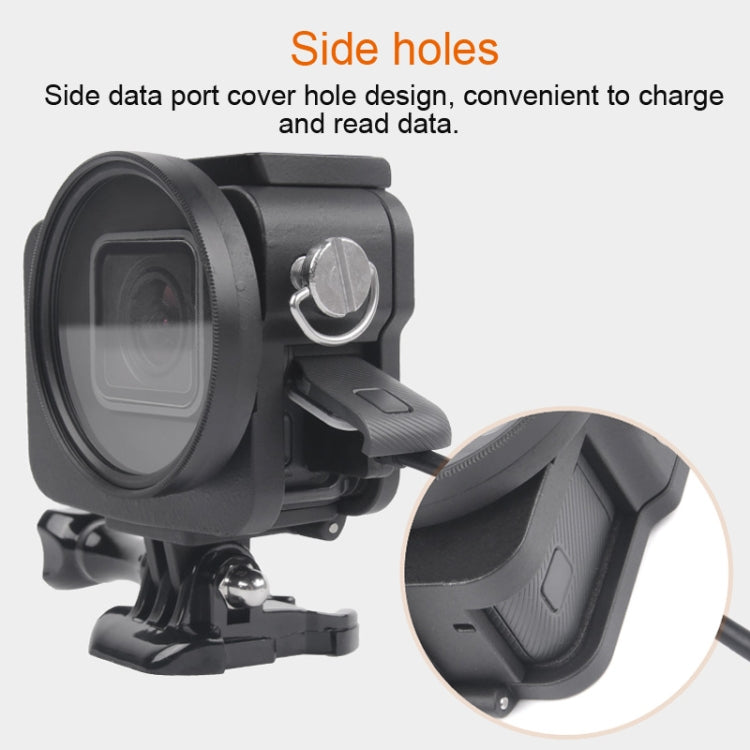Housing Shell CNC Aluminum Alloy Protective Cage with Insurance Frame & 52mm UV Lens for GoPro HERO7 Black /6 /5, 52mm UV Black, 52mm UV Blue, 52mm UV Red