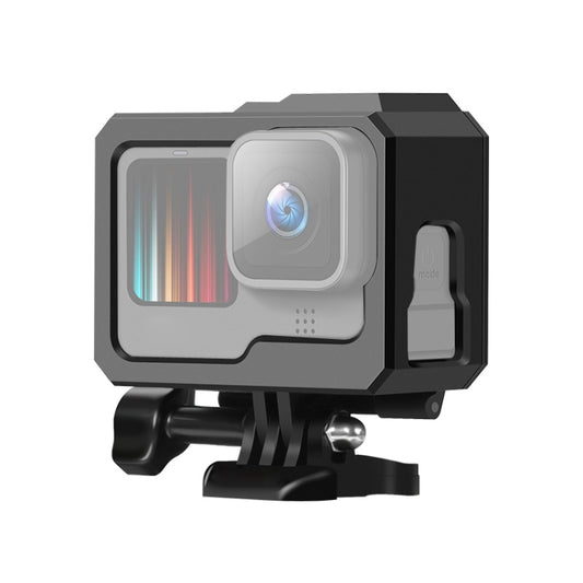 For GoPro HERO10 Black / HERO9 Black ABS Plastic Border Frame Mount Protective Case with Buckle Basic Mount & Screw, ABS Plastic Border Frame