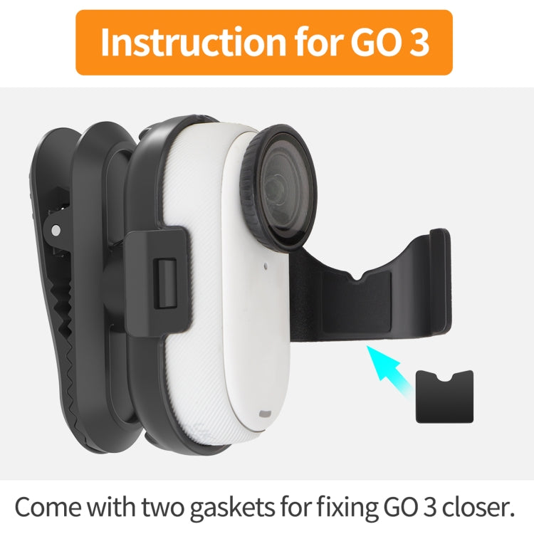 For Insta360 GO3 / GO 3S Sunnylife 360 Degree Rotation Backpack Clip Action Camera Clamp Mount, Rotation Backpack Clip