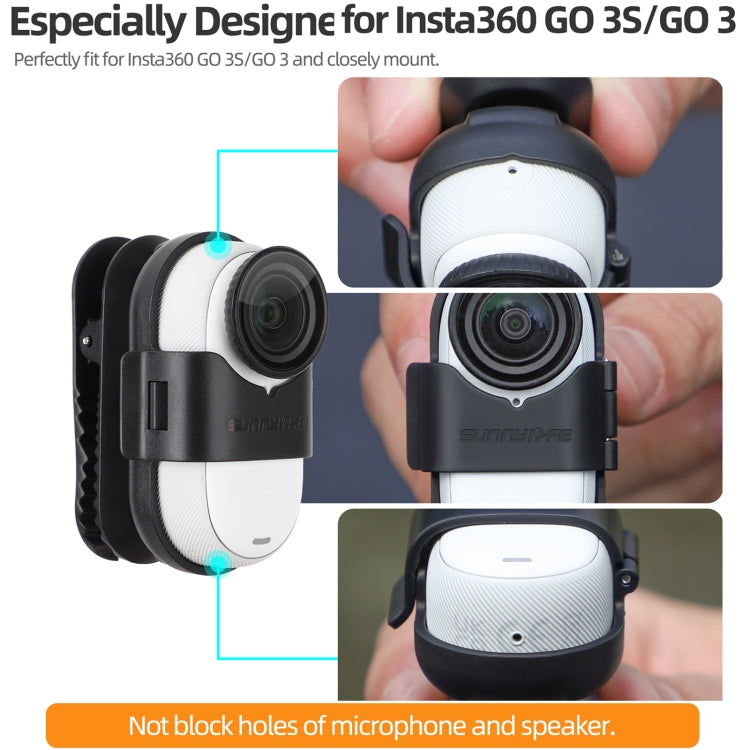 For Insta360 GO3 / GO 3S Sunnylife 360 Degree Rotation Backpack Clip Action Camera Clamp Mount, Rotation Backpack Clip