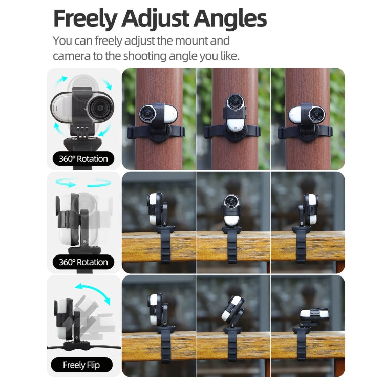 For Insta360 GO 3S / GO 3 Sunnylife Camera Strap Magnetic Mount Drone Mount Silicone Wristband Backpack Stripe, For Insta360 GO 3S / GO 3