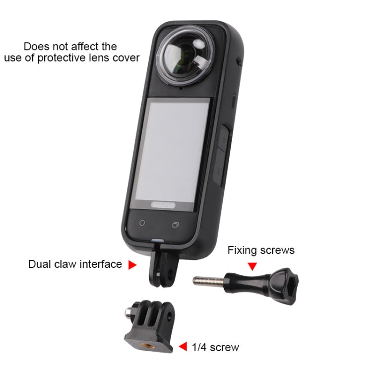 For Insta360 X4 PC Plastic Protective Frame with PC Lens Cover Guard, Frame with PC Lens Cover