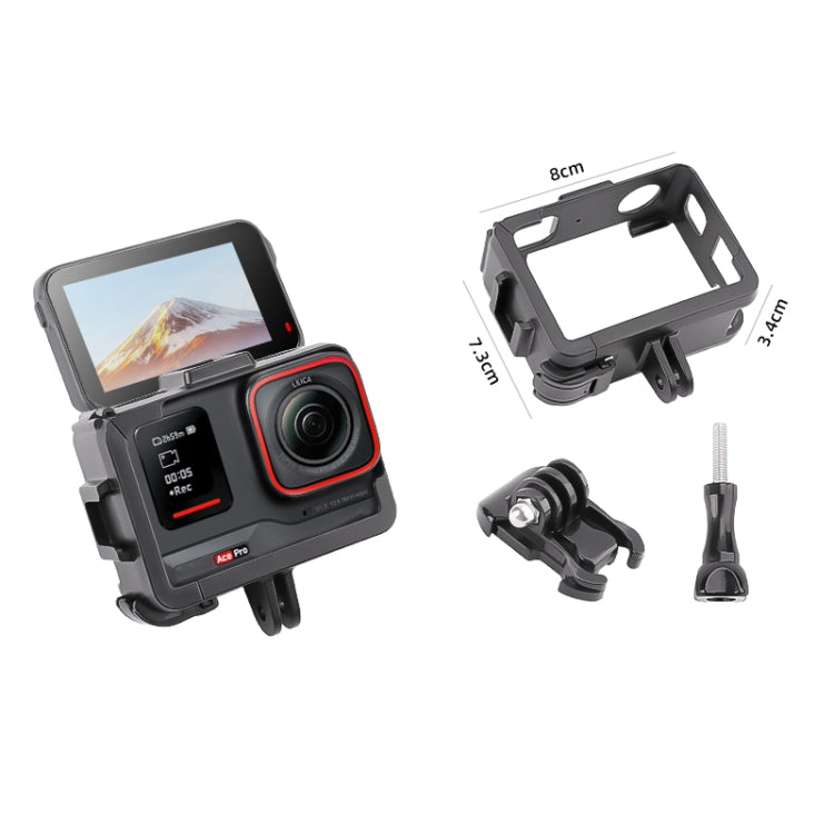 For Insta360 Ace / Ace Pro PC Cage Expansion Adapter Frame with Dual Cold Shoe Bases, For Insta360 Ace / Ace Pro / Ace Pro 2