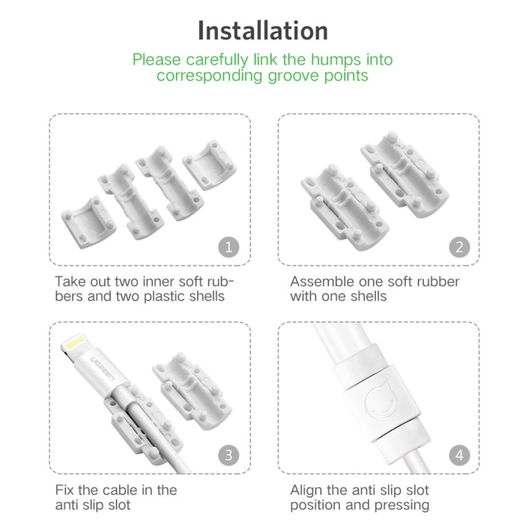 UGREEN LP127 6 PCS Anti-break Data Cable Protector for All Apple Original Data Cable