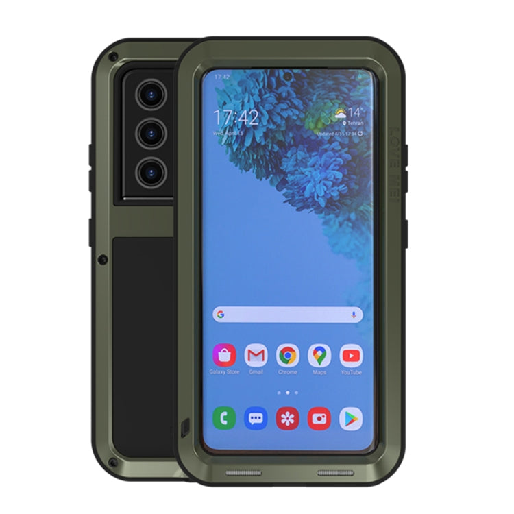 LOVE MEI Metal Shockproof Waterproof Dustproof Protective Case without Glass, For Samsung Galaxy S21 Ultra 5G