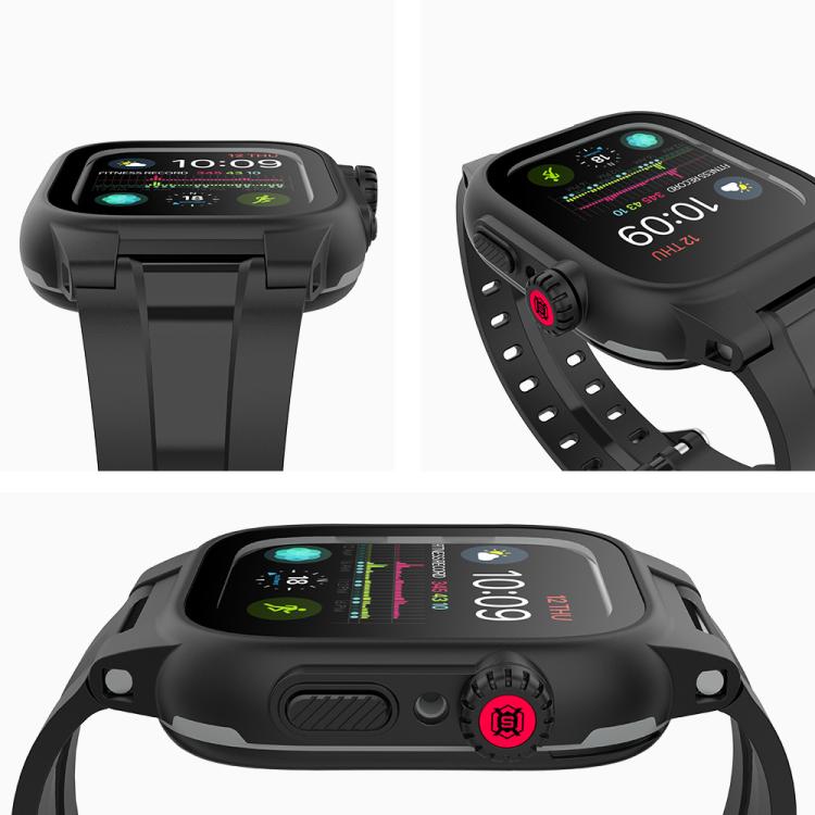 RedPepper IP68 Waterproof Screen Protector + Watchband + Protective Case, For 5 & 4 40mm / 3 & 2 & 1 38mm, For Apple Watch Series 6 / 5 / 4 / Watch SE 44mm
