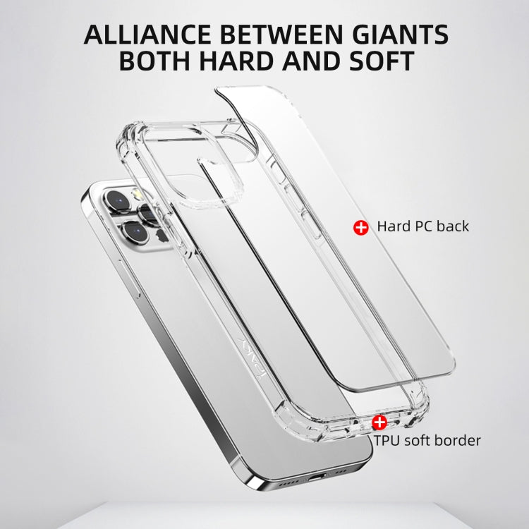 iPAKY Crystal Clear Series Transparent Shockproof TPU + PC Protective Case, For iPhone 13 mini, For iPhone 13, For iPhone 13 Pro, For iPhone 13 Pro Max
