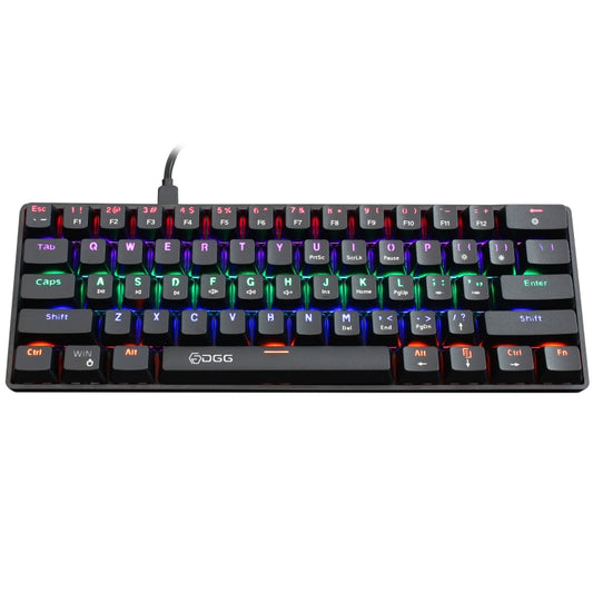 HXSJ V900 61 Keys Cool Lighting Effect Mechanical Wired Keyboard, Black Red, Black White, Black, White