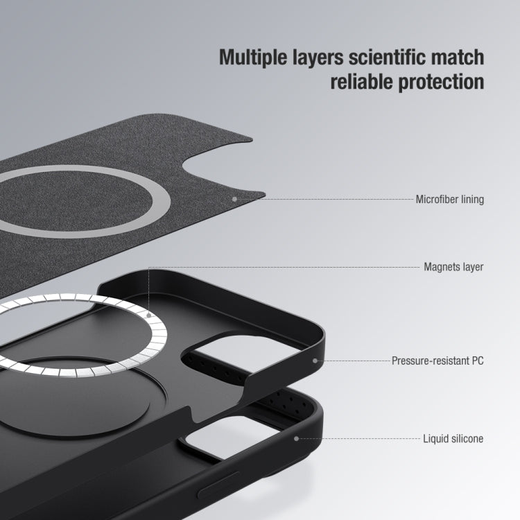 NILLKIN CamShield MagSafe Liquid Silicone Phone Case, For iPhone 14 Pro, For iPhone 14, For iPhone 14 Plus, For iPhone 14 Pro Max