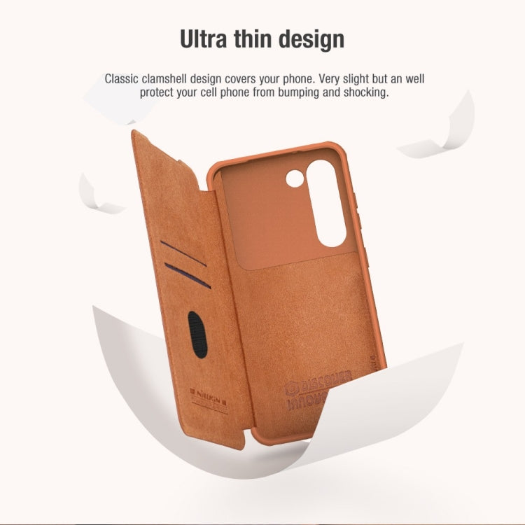 NILLKIN QIN Series Pro Sliding Camera Cover Design Leather Phone Case, For Samsung Galaxy S23 5G, For Samsung Galaxy S23+ 5G, For Samsung Galaxy S23 Ultra 5G
