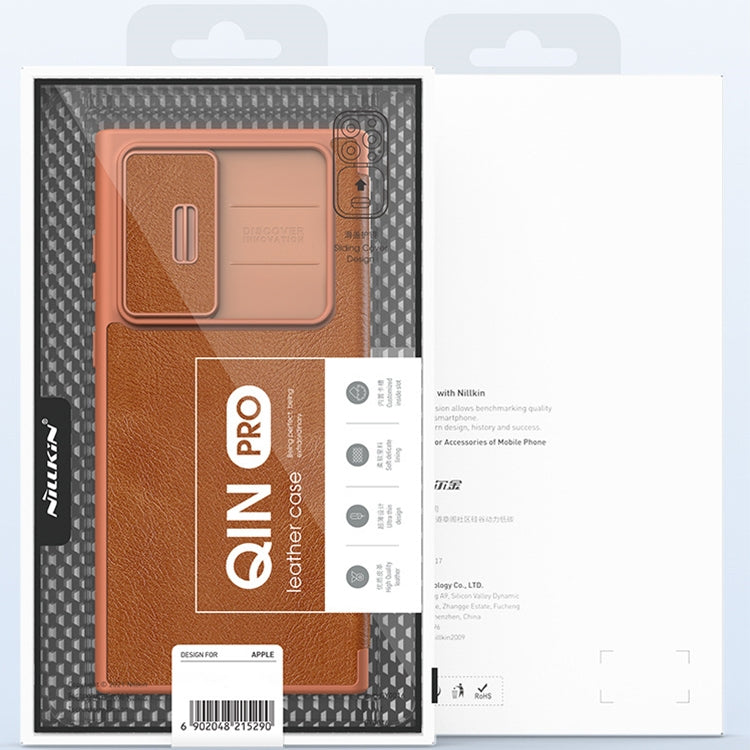 NILLKIN QIN Series Pro Sliding Camera Cover Design Leather Phone Case, For Samsung Galaxy S23 5G, For Samsung Galaxy S23+ 5G, For Samsung Galaxy S23 Ultra 5G