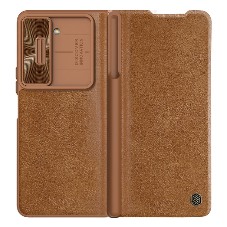 NILLKIN QIN Series Pro Sliding Camera Cover Design Leather Phone Case, For Samsung Galaxy Z Fold5