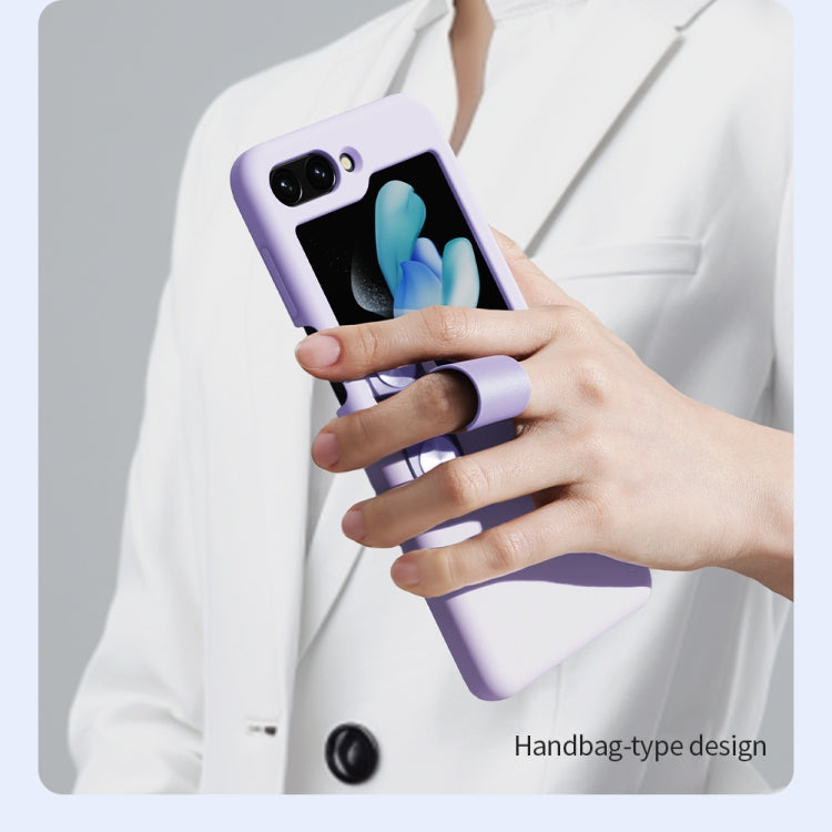 NILLKIN Skin Feel Liquid Silicone Phone Case With Finger Strap, For Samsung Galaxy Z Flip5