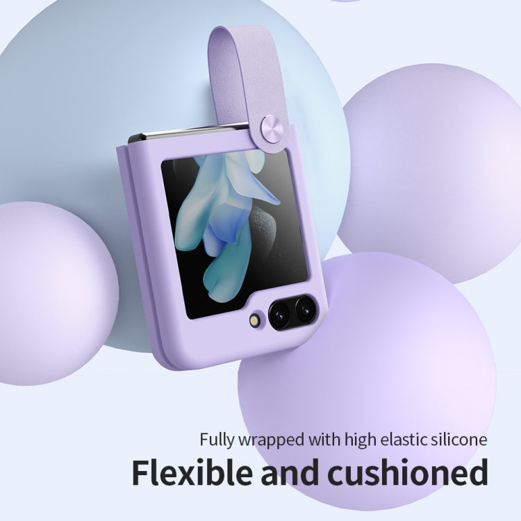 NILLKIN Skin Feel Liquid Silicone Phone Case With Finger Strap, For Samsung Galaxy Z Flip5