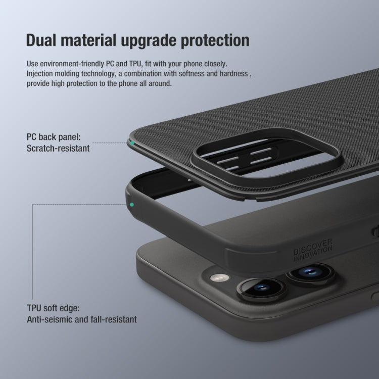 NILLKIN Frosted Shield Pro PC + TPU Phone Case, For iPhone 15 Pro Max, For iPhone 15 Pro