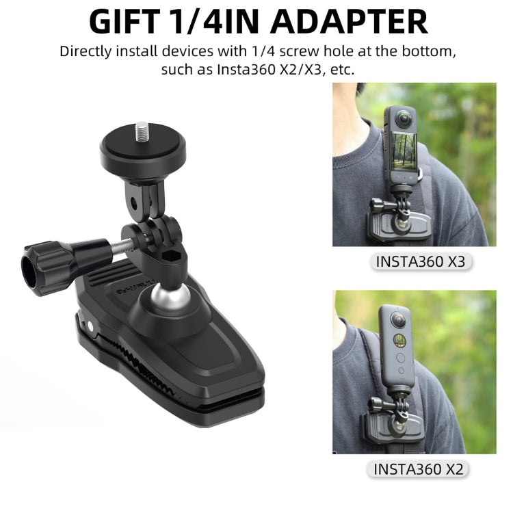 Sunnylife 360 Degree Rotation Swivel Backpack Clip Magnetic Suction Action Camera Mount, ZJ666