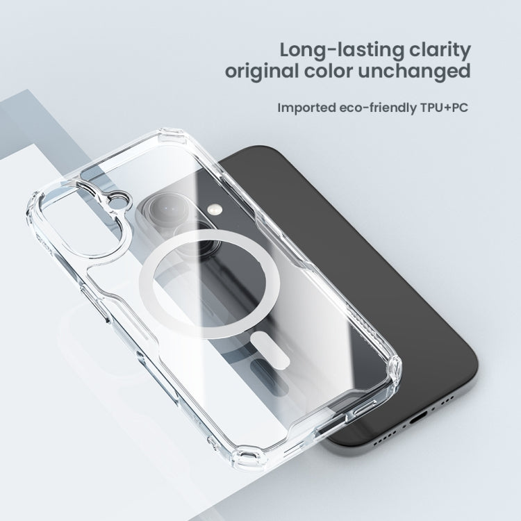 NILLKIN Ultra Clear Magsafe PC + TPU Phone Case, For iPhone 16 Pro Max, For iPhone 16 Pro, For iPhone 16 Plus, For iPhone 15 Pro Max, For iPhone 15 Pro, For iPhone 15 Plus, For iPhone 15