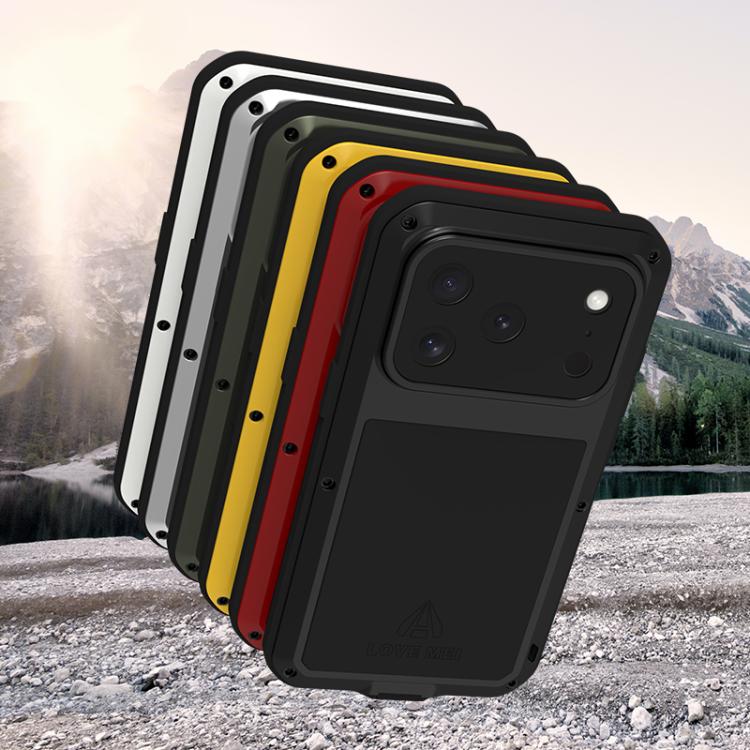 LOVE MEI Metal Shockproof Life Waterproof Dustproof Phone Case, For iPhone 17 Pro Max, For iPhone 17 Pro, For iPhone 17, For iPhone 16 Pro Max, For iPhone 16 Pro, For iPhone 16, For iPhone 15 Pro Max, For iPhone 15 Pro