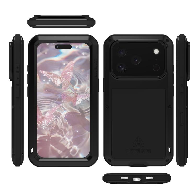 LOVE MEI Metal Shockproof Life Waterproof Dustproof Phone Case, For iPhone 17 Pro Max, For iPhone 17 Pro, For iPhone 17, For iPhone 16 Pro Max, For iPhone 16 Pro, For iPhone 16, For iPhone 15 Pro Max, For iPhone 15 Pro