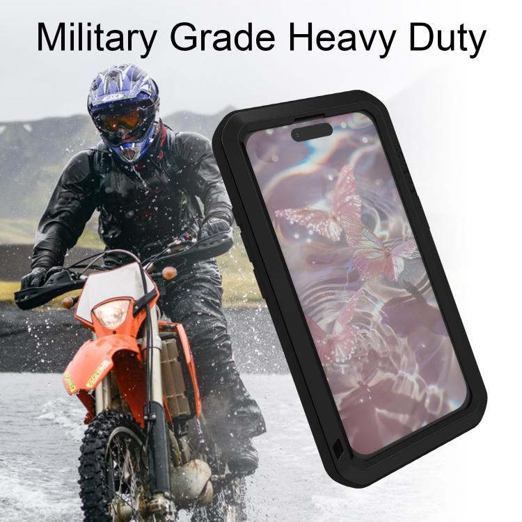 LOVE MEI Metal Shockproof Life Waterproof Dustproof Phone Case, For iPhone 17 Pro Max, For iPhone 17 Pro, For iPhone 17, For iPhone 16 Pro Max, For iPhone 16 Pro, For iPhone 16, For iPhone 15 Pro Max, For iPhone 15 Pro