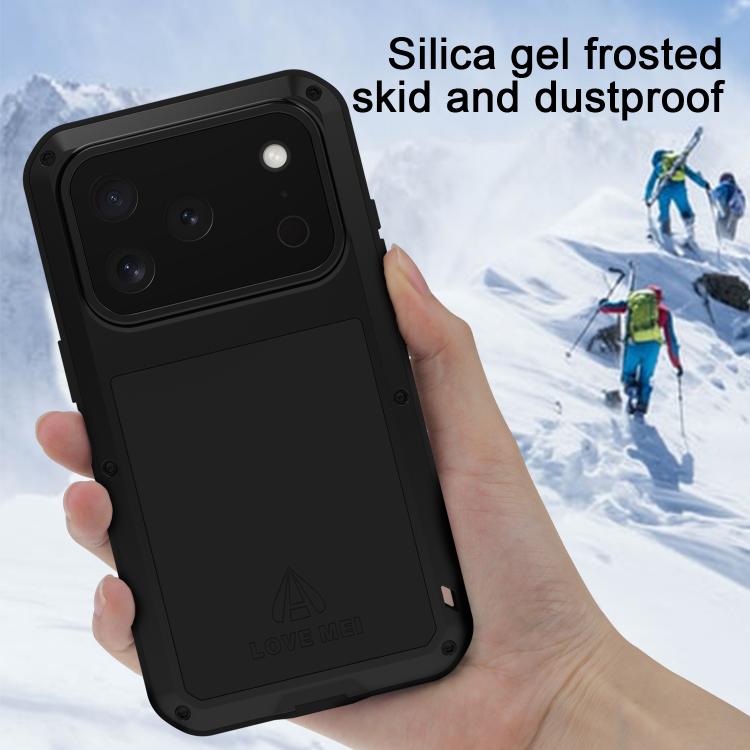 LOVE MEI Metal Shockproof Life Waterproof Dustproof Phone Case, For iPhone 17 Pro Max, For iPhone 17 Pro, For iPhone 17, For iPhone 16 Pro Max, For iPhone 16 Pro, For iPhone 16, For iPhone 15 Pro Max, For iPhone 15 Pro