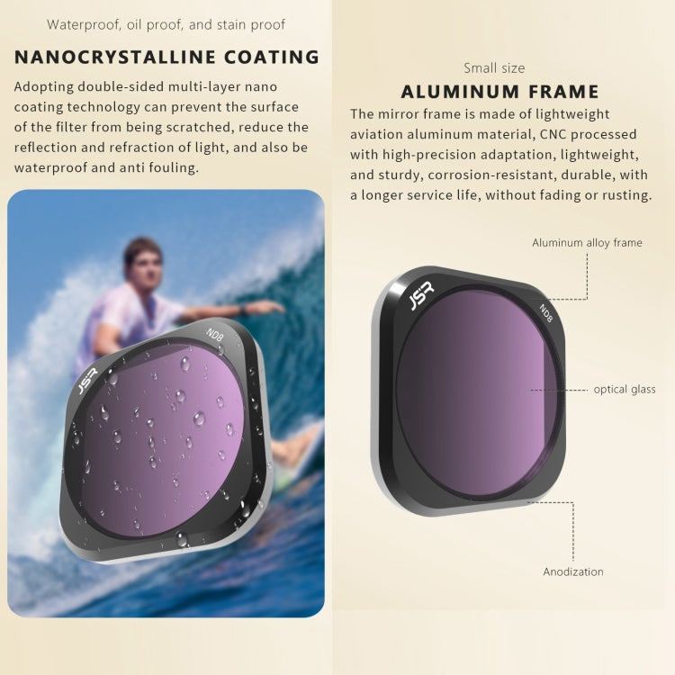 For Insta360 Ace Pro JSR ACE PRO KB Series Camera Lens Filter, MCUV, CPL, ND8, ND16, ND32, ND64, ND1000, ND8PL, ND16PL, ND32PL, ND64PL, NIGHT, STAR, Streak Gold Drawing, Streak Blue Drawing, Macro 10X, 3 in 1 CPL ND8 ND16, 4 in 1 UV CPL ND16 ND32