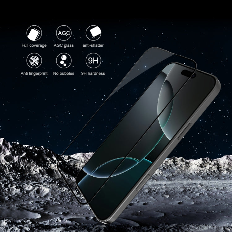 NILLKIN 3D CP+MAX Anti-Explosion Full Coverage Tempered Glass Film, For iPhone 16 Pro Max, For iPhone 16 Pro, For iPhone 16 Plus, For iPhone 16