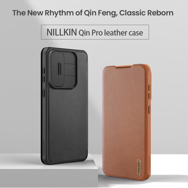 NILLKIN QIN Series Pro Sliding Camera Cover Design Leather Phone Case, For Samsung Galaxy S25 Edge 5G, For Samsung Galaxy S25 5G, For Samsung Galaxy S25+ 5G, For Samsung Galaxy S25 Ultra 5G