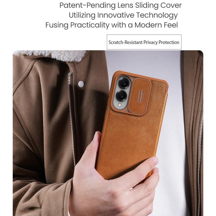 NILLKIN QIN Series Pro Sliding Camera Cover Design Leather Phone Case, For Samsung Galaxy S25 Edge 5G, For Samsung Galaxy S25 5G, For Samsung Galaxy S25+ 5G, For Samsung Galaxy S25 Ultra 5G
