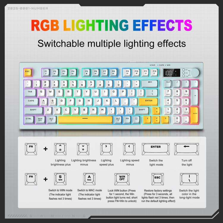 ONIKUMA G80 Bluetooth 2.4G Wired Silent Silver Membrane Keyboard