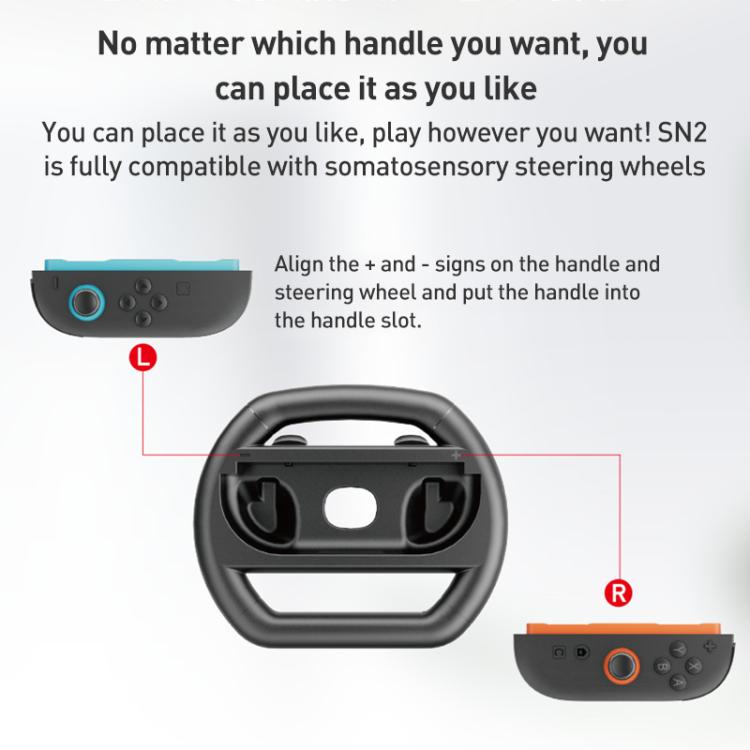 For Nintendo Switch 2 Joy-Con 1pair iPlay HBS-2813 Controller Racing Simple Steering Wheel