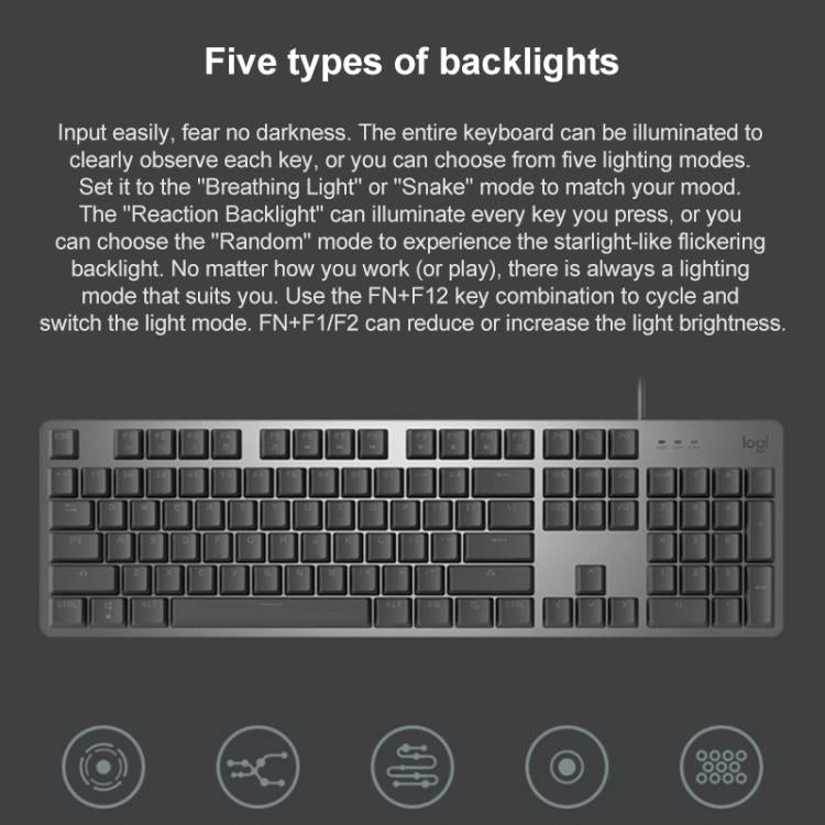 Logitech K845 Backlit Mechanical Wired Keyboard, Cable Length: 1.8m, Longhua Brown Axis, Longhua Red Axis