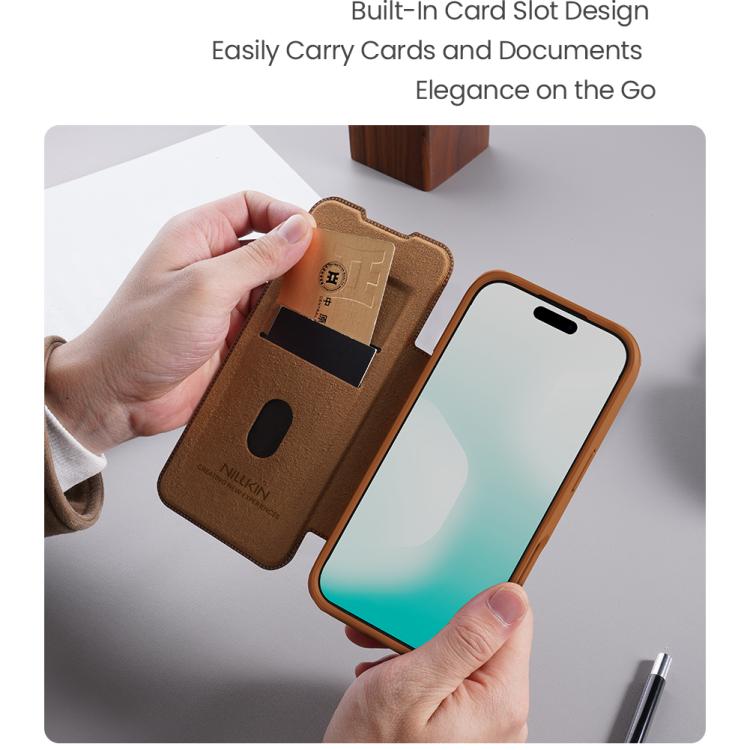 NILLKIN QIN Series Pro Sliding Camera Cover Design Leather Phone Case, For iPhone 17 Pro Max, For iPhone 17 Pro, For iPhone 17, For iPhone Air