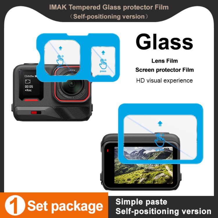 imak Tempered Glass Film with Camera Lens Film, Self-positioning Version, For Insta360 Ace Pro 2, For Insta360 Ace Pro