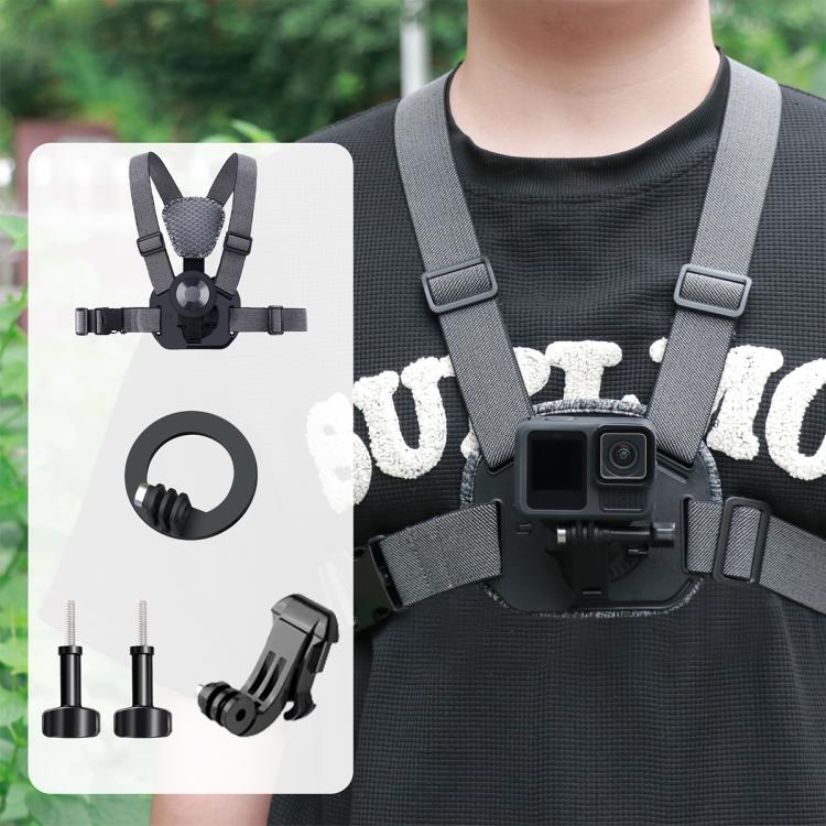 Vest-style Photography Chest Strap Body Mount Belt with Mount & Screw, 5 in 1, 6 in 1 Magnetic Base, 5 in 1 Magnetic Ring Base, 6 in 1 Magnetic Ring Base