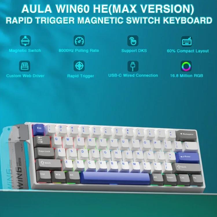 AULA WIN60HE MAX Edition 60 Keys RGB Wired Keyboard