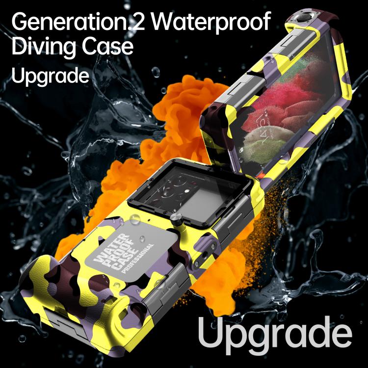 RedPepper 2nd Generation Diving Waterproof Protective Cover, Waterproof Depth: 15m, Camouflage Yellow