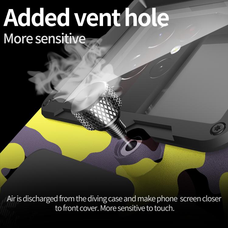 RedPepper 2nd Generation Diving Waterproof Protective Cover, Waterproof Depth: 15m, Camouflage Yellow