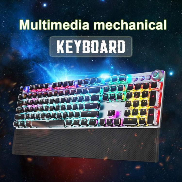 AULA F2088 104 Keys Wired Steampunk Retro Gaming Mechanical Keyboard, White Blue Switch, Pink Blue Switch, Black Blue Switch