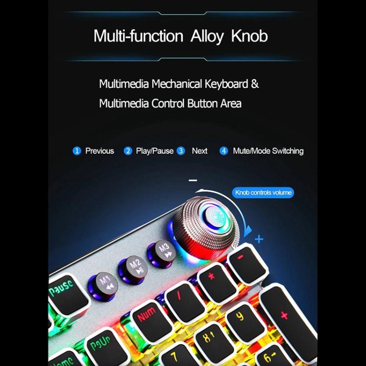 AULA F2088 104 Keys Wired Steampunk Retro Gaming Mechanical Keyboard, White Blue Switch, Pink Blue Switch, Black Blue Switch